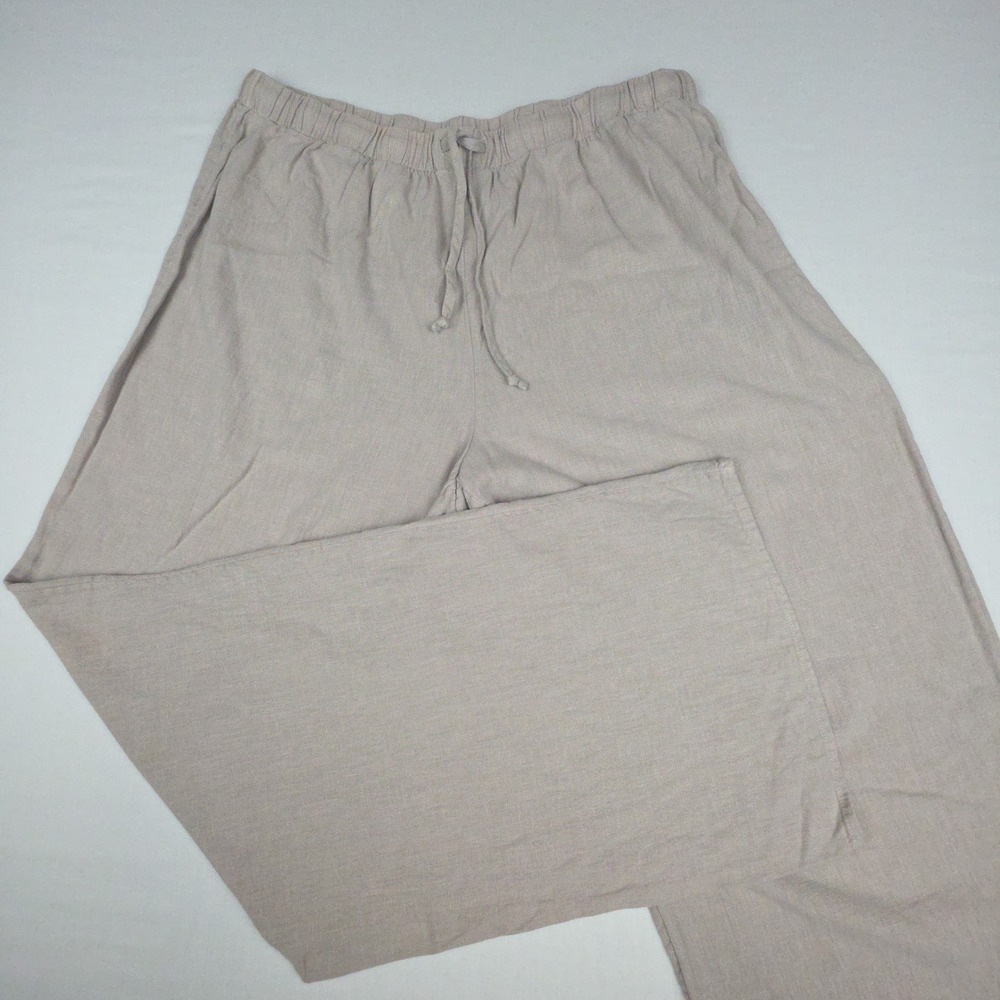 Wilfred Free Aritzia Linen Wide Leg Pants Women Large Beige Drawstring 2637